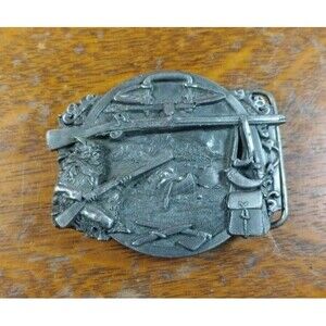 VTG BELT BUCKLE - FUR TRAPPERS 1984 SISKIYOU BUCKLE CO